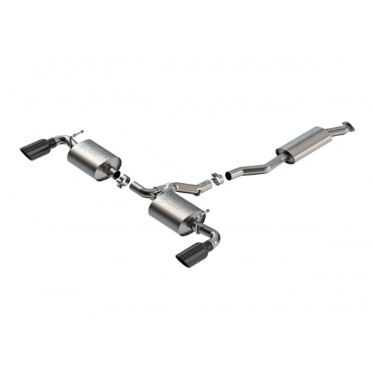 Borla Cat-Back výfukový systém "S-Type" pro Toyota RAV4 2,5L 4Cyl., automat, 4WD, r.v. 2019-2025, mimo HYBRID modely, barva koncovek: černé