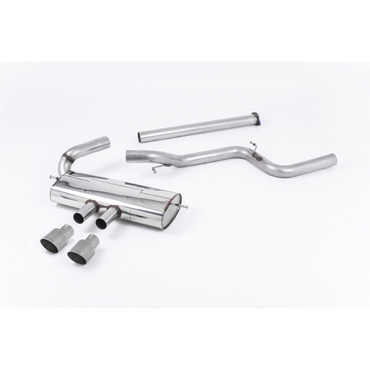 Milltek Sport výfukový systém cat-back bez rezonátoru (hlasitější) pro Ford Focus Mk3 ST 2.0l EcoBoost 5-dvéř. Hatchback 2012-2018, titanové koncovky