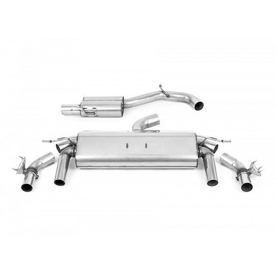 Milltek Sport homologovaný výfuk cat-back GPF Back pro Volkswagen T-Roc R 2.0TSI 300ps (MQB EVO modely s OPF/GPF) 2023-2024, typ koncovek: GT-100 černé