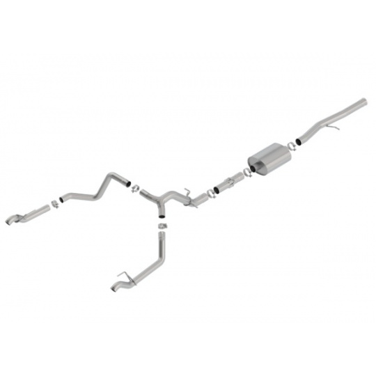 Borla Cat-Back výfukový systém "ATAK" pro GMC Sierra 1500 6,2l V8 s aut. převodovkou, 2WD/AWD, EC/SB, CC/SHB, 147" WB, r.v. 2019-2020