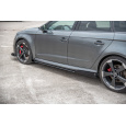 Maxton Design "Racing durability" difuzory pod boční prahy s křidélky pro Audi RS3 8V, plast ABS bez povrchové úpravy