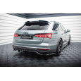 Maxton Design středový spoiler pod zadní nárazník s žebrováním pro Audi A6 C8 Allroad, černý lesklý plast ABS