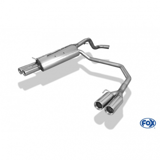 Fox Sportauspuff koncový tlumič výfuku s koncovkou 2x76 Typ 13 na obou stranách pro Volkswagen Beetle  s motorem 1.6, 1.8 T, 1.9 TD, 2.0, 2.3, průměr výf. vedení 55 mm
