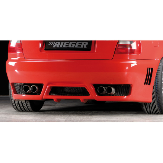 Rieger zadní nárazník pro Audi A4 B5 avant, plast ABS bez povrchové úpravy, s žebrováním, pro vozy s parkovacím asistentem (PDC)