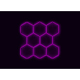 Kompletní LED hexagonové svítidlo růžové, rozměr: 8 elementů 252 x 238 cm