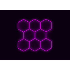 Kompletní LED hexagonové svítidlo růžové, rozměr: 8 elementů 252 x 238 cm Kompletní LED hexagonové svítidlo růžové, rozměr: 8 elementů 252 x 238 cm