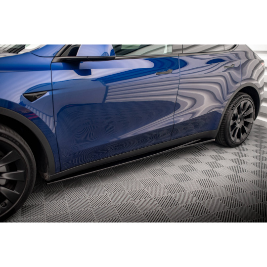 Maxton Design difuzory pod boční prahy pro Tesla Model Y, černý lesklý plast ABS
