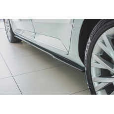 Maxton Design difuzory pod boční prahy pro Škoda Superb Mk3 FL Facelift, černý lesklý plast ABS