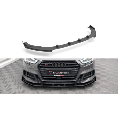 Maxton Design "Street Pro" spoiler pod přední nárazník s křidélky ver.1 pro Audi S3 8V FL, plast ABS bez povrchové úpravy, Sportback, s červenou linkou