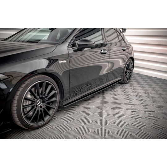 Maxton Design "Street Pro" difuzory pod boční prahy pro Mercedes třída A W177 A35 AMG Aero, W177 AMG-Line Aero, plast ABS bez povrchové úpravy