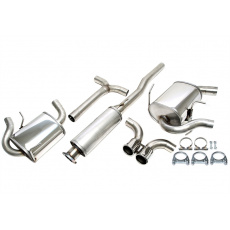 TA Technix sportovní nerezový catback výfuk Mini Cooper S (R50/R53, 2001-2006), 2x 80 mm kulatá nerezová koncovka s pertlem