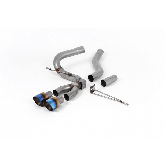 Milltek Sport výfukový systém cat-back pro Ford Focus Mk3 ST 2.0l TDCi 5-dvéř. Hatchback (Diesel) 2012-2018, GT-100 titanově modré koncovky