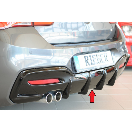 Rieger Heckeinsatz (Typ: 88171) pro BMW řada 1 F21 sedan / 2-dvéř., plast ABS lakovaný do černé lesklé barvy Rieger Heckeinsatz (Typ: 88171) pro BMW řada 1 F21 sedan / 2-dvéř., plast ABS lakovaný do černé lesklé barvy