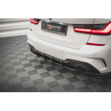 Maxton Design "Street Pro" difuzor zadního nárazníku pro BMW řada 3 G20 M-Pack, G21 M-Pack, plast ABS bez povrchové úpravy, s červenou linkou