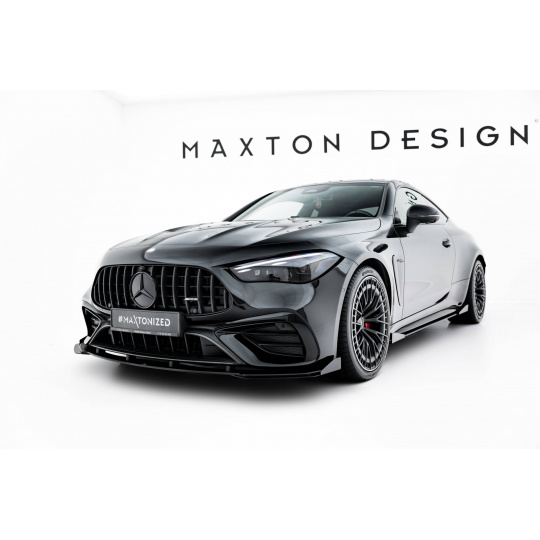 Maxton Design "Street Pro" spoiler pod přední nárazník s křidélky pro Mercedes CLE C236 53 AMG, plast ABS bez povrchové úpravy, s černou a červenou linkou