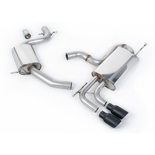 Milltek Sport výfukový systém cat-back s rezonátorem (tišší) pro Volkswagen Golf Mk6 GT 1.4 TSI 160PS 2009-2013, typ koncovek: GT-80 černá