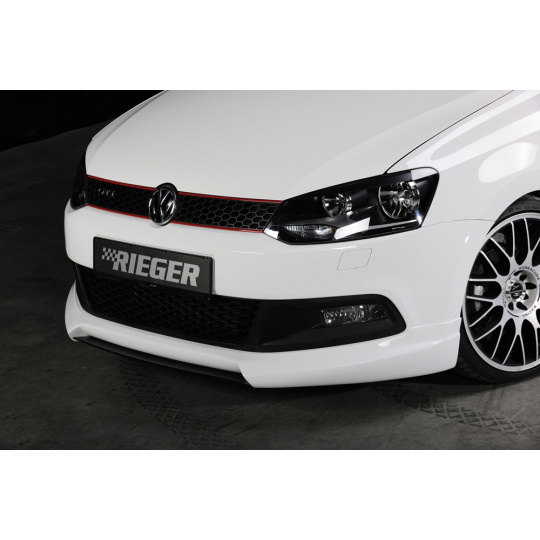 Rieger spoiler pod přední nárazník pro Volkswagen Polo 6 GTI 3-dvéř., 5-dvéř. před faceliftem, r.v. 05/10-01/14, plast ABS bez povrchové úpravy, bez žebrování