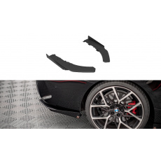 Maxton Design "Street Pro" boční difuzory pod zadní nárazník s křidélky pro BMW řada 4 G22/M-Pack, plast ABS bez povrchové úpravy, s červenou linkou