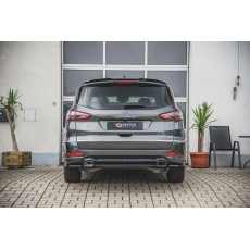 Maxton Design středový spoiler zadního nárazníku pro Ford S-Max Mk2, černý lesklý plast ABS