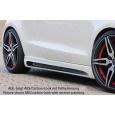 Rieger boční práh mont. strana pravá pro Audi A1 8X 3-dvéř., 5-dvéř. (sportback) vč. faceliftu, r.v. 02/15-, 08/10-12/14, plast ABS s povrchovou úpravou Carbon-Look, s prolisem a výřezem