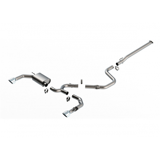 Borla Cat-Back výfukový systém "ATAK" pro Hyundai Elantra N 2,0L, automat/manual, FWD, 4.dveř., 2022-2023, typ koncovek: chromové
