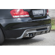 Rieger vložka zadního nárazníku pro BMW řada 1 E82, E88 kabriolet, kupé, plast ABS s povrchovou úpravou Carbon-Look, pro dvojitou koncovku vlevo