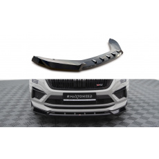 Maxton Design spoiler pod přední nárazník ver.1 pro Škoda Kodiaq RS Facelift, černý lesklý plast ABS