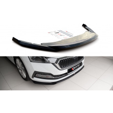 Maxton Design spoiler pod přední nárazník ver.2 pro Škoda Octavia Mk4, černý lesklý plast ABS