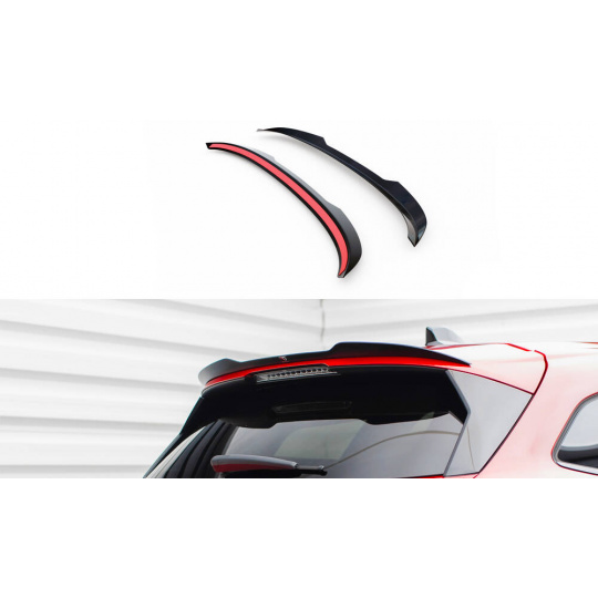 Maxton Design prodloužení spoileru pro Peugeot 308 Mk3, černý lesklý plast ABS, SW