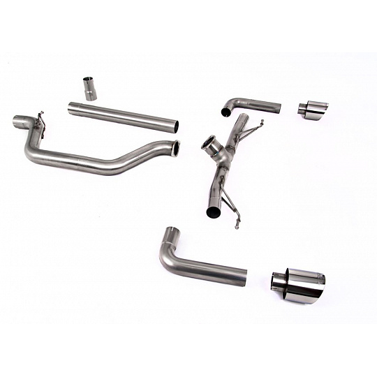 Milltek Sport výfukový systém OPF/GPF Back - Race System (nejhlasitější) - 80mm pro Volkswagen Golf Mk8 GTi Clubsport (300ps s OPF/GPF) 2021-2024, typ koncovek: GT-115 leštěné