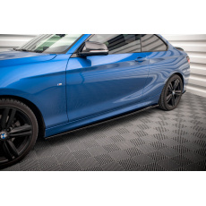 Maxton Design difuzory pod boční prahy pro BMW řada 2 F22, černý lesklý plast ABS, M-pack