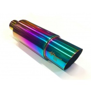 Sportovní nerezový výfuk (tlumič) univerzální - koncovka 1x 90mm zkosená, TitanLook