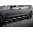 Maxton Design difuzory pod boční prahy pro BMW X3 G01 Facelift M-Pack, černý lesklý plast ABS