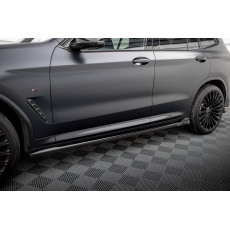 Maxton Design difuzory pod boční prahy pro BMW X3 G01 Facelift M-Pack, černý lesklý plast ABS