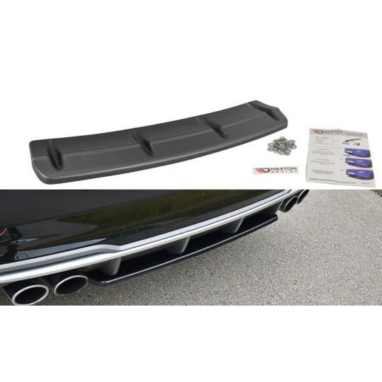 Maxton Design středový spoiler zadního nárazníku pro Audi S3 8V FL, černý lesklý plast ABS