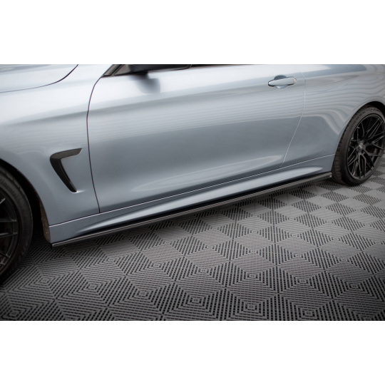 Maxton Design difuzory pod boční prahy ver.3 pro BMW řada 4 F32, černý lesklý plast ABS, Coupe M-Pack