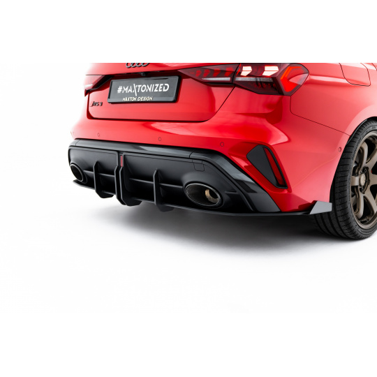 Maxton Design ''Street Pro'' difuzory pod boční prahy s křidélky pro Audi RS3 8Y Facelift, plast ABS bez povrchové úpravy