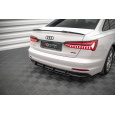 Maxton Design "Street Pro" difuzor zadního nárazníku pro Audi A6 C8, plast ABS bez povrchové úpravy, s červenou linkou
