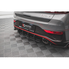 Maxton Design "Street Pro" difuzor zadního nárazníku pro Hyundai i30 N MK3 Facelift, plast ABS bez povrchové úpravy, s černou a červenou linkou