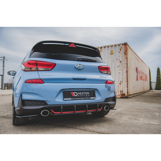 Maxton Design "Racing durability" zadní difuzor ver.1 pro Hyundai i30 N Mk3, plast ABS bez povrchové úpravy, s červeným proužkem na svislých žebrech Maxton Design "Racing durability" zadní difuzor ver.1 pro Hyundai i30 N Mk3, plast ABS bez povrchové úpravy, s červeným proužkem na svislých žebrech