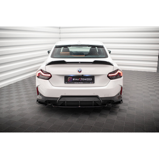 Maxton Design středový spoiler pod zadní nárazník pro BMW řada 2 G42 M-Pack, černý lesklý plast ABS
