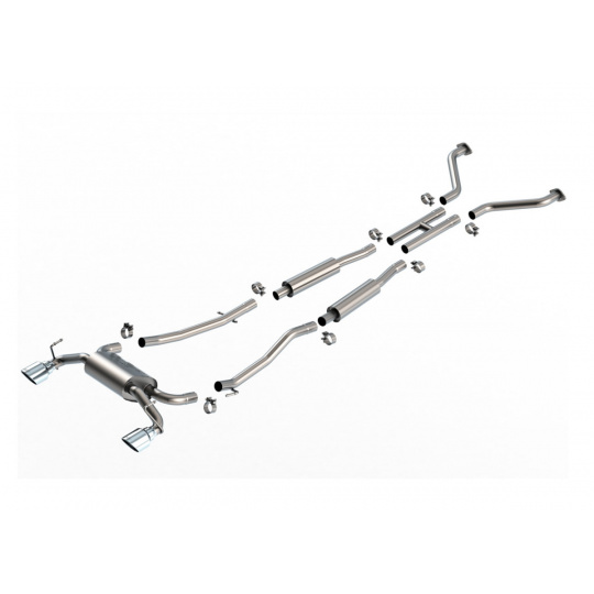 Borla Cat-Back výfukový systém "S-Type" pro Nissan 350Z 3.5L V6 automat/manual, RWD, Coupe/Convertible, r.v. 2003-2008, typ koncovek: chromové