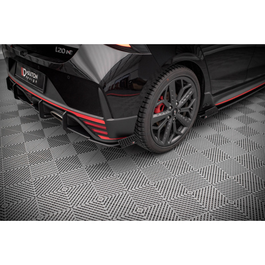 Maxton Design "Street Pro" boční difuzory pod zadní nárazník s křidélky pro Hyundai i20 N Mk3, plast ABS bez povrchové úpravy