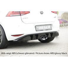 Rieger vložka zadního nárazníku pro Volkswagen Golf 7 3-dvéř., 5-dvéř., plast ABS s povrchovou úpravou Carbon-Look, pro dvojitou koncovku uprostřed