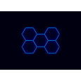 Kompletní LED hexagonové svítidlo modré, rozměr: 5 elementů 238 x 168 cm