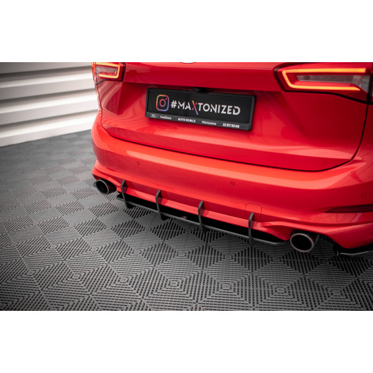 Maxton Design "Street Pro" difuzor zadního nárazníku pro Ford Focus ST Mk4, plast ABS bez povrchové úpravy, Estate