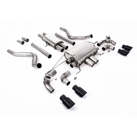 Milltek Sport výfukový systém OPF/GPF Back s rezonátorem s klapkami pro Land rover Defender 110 5.0 V8 525PS (s OPF/GPF a bez OPF/GPF) 2021-2024, GT-90 dvojité černé koncovky