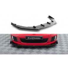 Maxton Design "Racing durability" spoiler pod přední nárazník ver.3 s křidélky pro Volkswagen Golf GTI Mk6, plast ABS bez povrchové úpravy, s červenou linkou