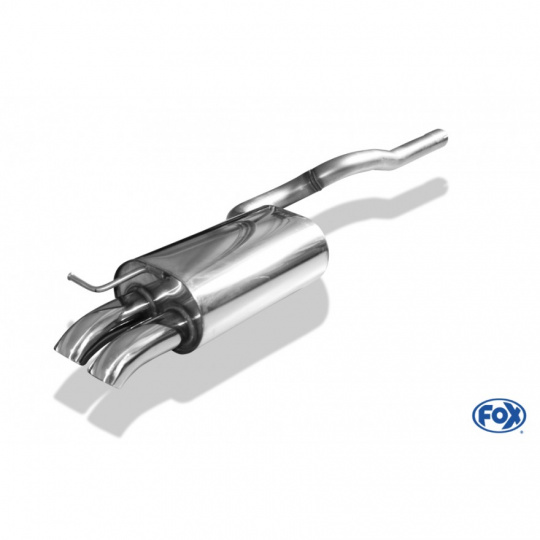 Fox Sportauspuff koncový tlumič výfuku s koncovkou 2x63 Typ 28 pro Volkswagen T5 s motorem 2.0 TDI, 2.5 TDI Fox Sportauspuff koncový tlumič výfuku s koncovkou 2x63 Typ 28 pro Volkswagen T5 s motorem 2.0 TDI, 2.5 TDI