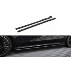 Maxton Design difuzory pod boční prahy pro Mercedes třída E W214/AMG-Line, černý lesklý plast ABS